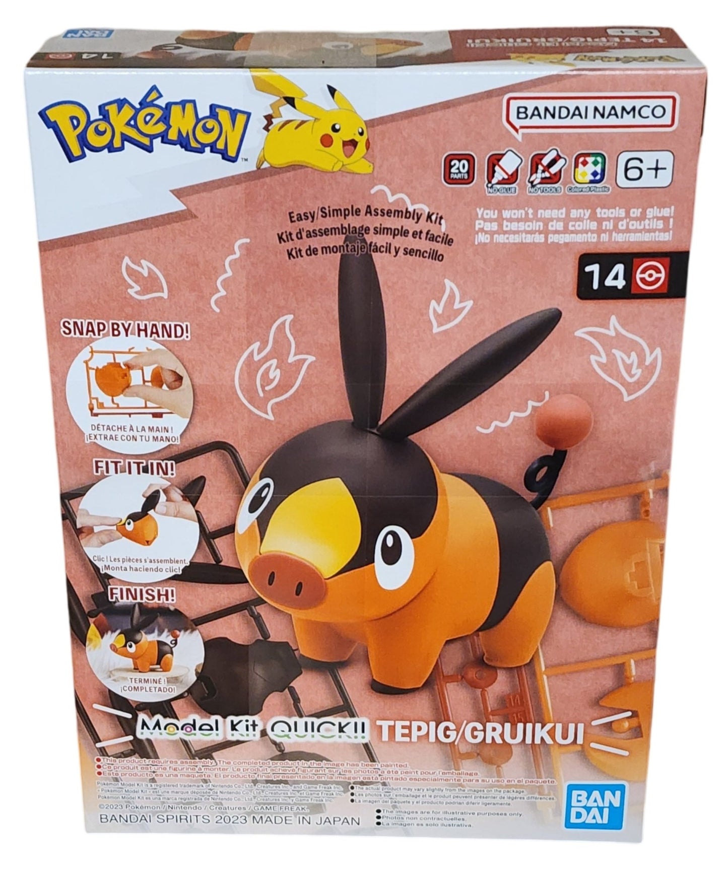 Pokémon Model Kit Quick - Tepig/Gruikui by Bandai Namco