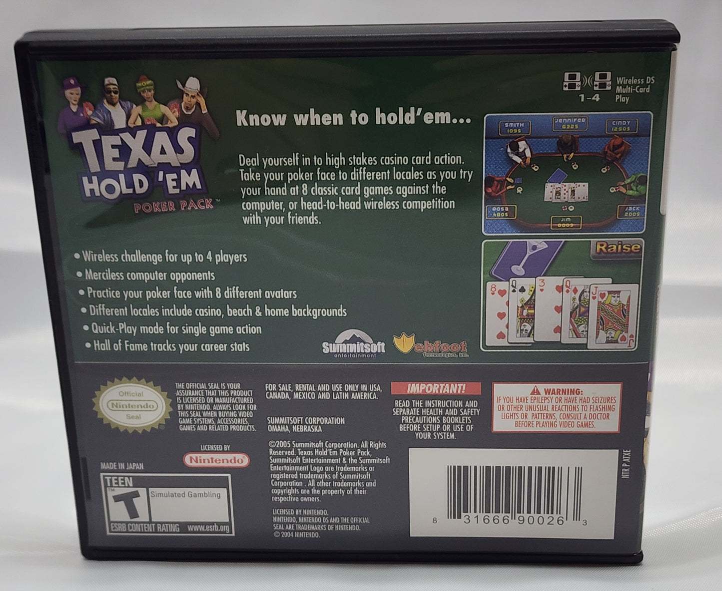 Nintendo DS:  TEXAS HOLD'EM